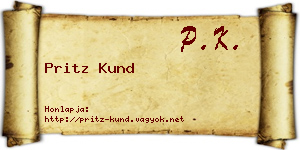 Pritz Kund névjegykártya